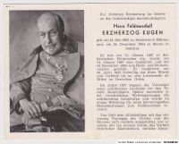 Erzherzog Eugen, Kommandant der Südwestfront, Sterbebild AV
